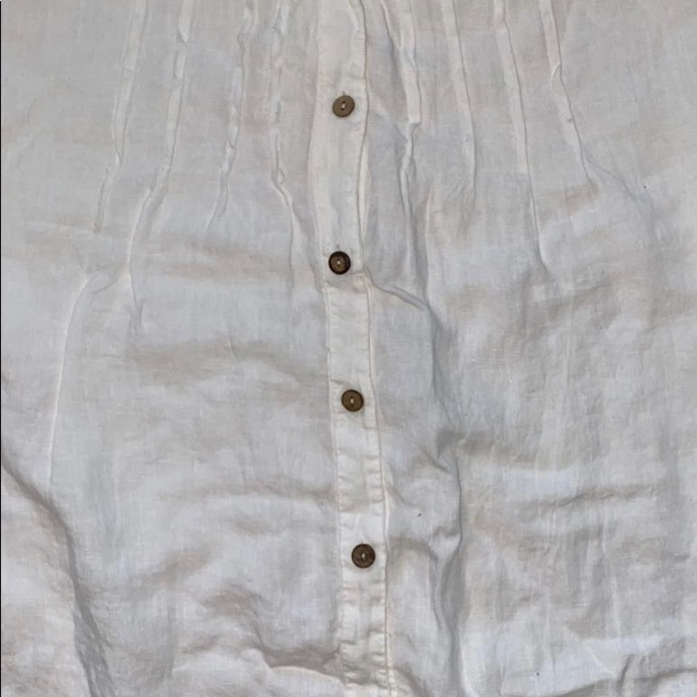 Plus size Off White Linen Top - Picture 3 of 3